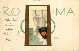 1902 Roma. Theo. Stroefer Ser. 220. No. 7. Art Nouveau litho s: Raphael Kirchner