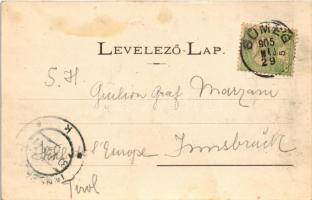 1905 Sümeg, Kisfaludy Sándor szülőháza és szobra. Horvát Gábor kiadása (fl)