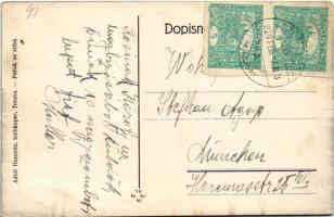 1920 Nagyszombat, Tyrnau, Trnava; Hlavné námestie, Lekarna / Fő tér, Szentháromság szobor, gyógyszer...