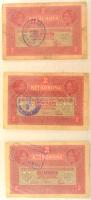 1902-1920. 36db-os Korona bankjegy tétel mind felülbélyegzéssel vagy bélyeggel ellátva, továbbá hami...