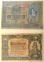1902-1920. 36db-os Korona bankjegy tétel mind felülbélyegzéssel vagy bélyeggel ellátva, továbbá hami...