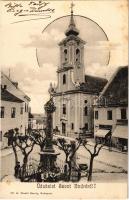 1904 Szentendre, szerb ortodox templom (Blagovestenska), üzlet. Divald Károly 421. sz. (fl)