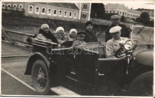 Family in automobile photo