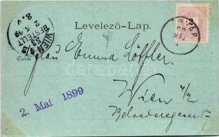 1899 (Vorläufer) Sárvár, vár. Stranz János kiadása. Art Nouveau, floral