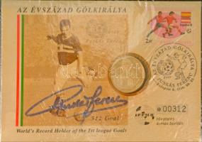 Bognár György (1944-) 1996. "Puskás Ferenc / Az évszázad gólkirálya" Ag emlékérem (12,1g/0...