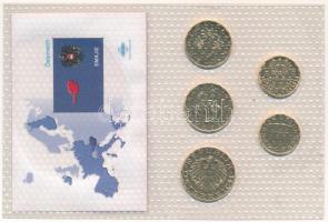 Ausztria 1986-1998. 10gr-10Sch (5xklf) vákuumcsomagolt, aranyozott forgalmi összeállítás T:UNC,AU
A...