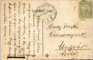 1910 Berettyóújfalu, Református templom, Vasútállomás, Városháza. Adler Béla kiadása. Art Nouveau, f...