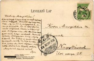 1908 Berettyóújfalu, Református templom, Vasútállomás, Városháza, Millenniumi emlékmű. Adler Béla ki...