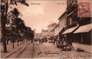 1906 Debrecen, Piac utca, Emke kávéház, Wallerstein üzlete