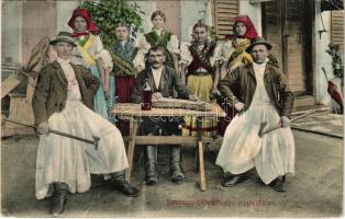 1906 Somogyudvarhely, Somogy-Udvarhelyi népviselet, magyar folklór, citera (EK)