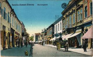 Zimony, Semlin, Zemun; Herrengasse / Úri utca, üzletek / street view, shops