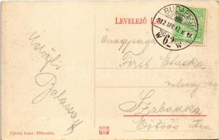 1912 Piliscsaba, Északi tábor tiszti étkező, katonák. Ujhelyi Lajos kiadása (ázott sarkak / wet corn...