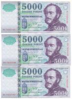 2005. 5000Ft "BA" (3x) sorszámkövetők T:F szép papír