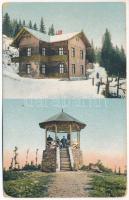 Szebenjuharos, Hohe Rinne, Paltinis; Kurhaus Hohe Rinne, Wohnpavillon u. Conradt-Warte auf dem Oncest / Gyógyház és kilátó torony télen / spa and look-out tower in winter (fl)