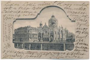 1901 Temesvár, Timisoara; Gyárvárosi izraelita templom, zsinagóga. Polatsek kiadása / Fabric, synagogue. Art Nouveau (EK)