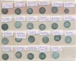 1337-1619. Rendezett, 80db-os garas, dénár és parvus gyűjtemény berakólapon a vegyesházi királyok id...