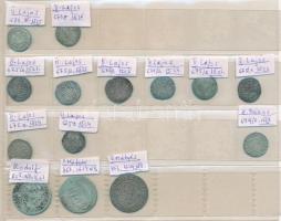 1337-1619. Rendezett, 80db-os garas, dénár és parvus gyűjtemény berakólapon a vegyesházi királyok id...