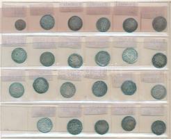 1337-1619. Rendezett, 80db-os garas, dénár és parvus gyűjtemény berakólapon a vegyesházi királyok id...