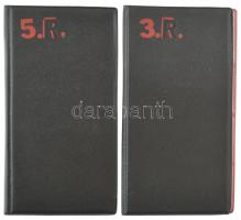 Római Birodalom 7db-os bronz érmetétel a ~III-IV. századból, 2db fekete műbőr berakóban, benne I. Li...