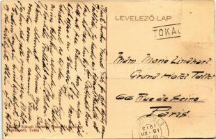 1913 Tokaj, Kis-Tokaji részlet, Első Tokaji Cognac Gyár (konyakgyár). Schnell Bertalan kiadása (fa)