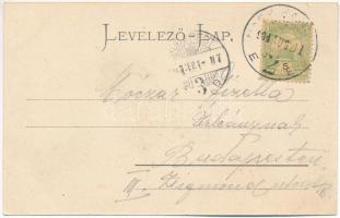 1904 Nagykanizsa, Fő út, Takarékpénztár, Ifj. Wajdits József üzlete. Alt és Böhm kiadása - montázs (...