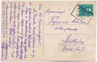 Pomáz, HÉV vasútállomás, vonat + "POMÁZ P.U. SZEKRÉNYBŐL" (EK)