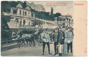 1901 Budapest I. Királyi palota és Várbazár. Montázs Ferenc Józseffel és katonatisztekkel (fa)