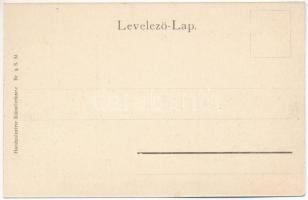 Budapest II. Császár fürdő, kert. Taussig Arthur 5117. Handcolorirte Künstlerkarte Br & S.M