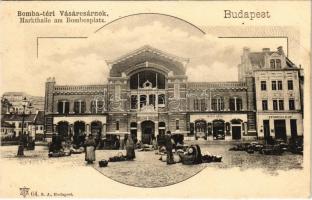 Budapest I. Bomba tér (ma Batthyány tér), Budai vásárcsarnok, Wirth Antal üzlete, vendéglő, piac