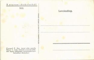 Sopron, A soproni diákéletből XIII. Így volt hajdan... Lengyel Z. fkm. tervei után rajzolta Bihary L...