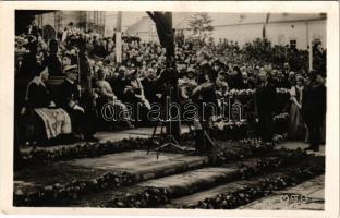 1940 Kolozsvár, Cluj; bevonulás, Vitéz Nagybányai Horthy Miklós Magyarország kormányzója, Purgly Magdolna / entry of the Hungarian troops, Regent Horthy and his wife