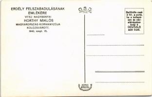 1940 Kolozsvár, Cluj; bevonulás, Vitéz Nagybányai Horthy Miklós Magyarország kormányzója, Purgly Mag...