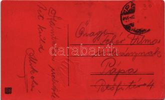 1918 Üdvözlet a Krampusstól! / Greetings from the Krampus with birch. Emb. litho (kopott sarkak / wo...