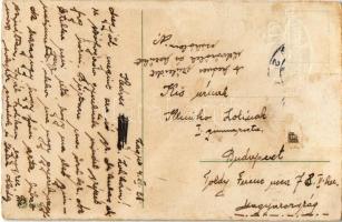 1928 Üdvözlet a Krampusztól! / Krampus with boy, birch and chains (EB)