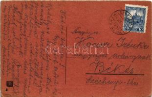 1932 Üdvözlet a Krampusztól! / Krampus with birch, silhouette (EK)