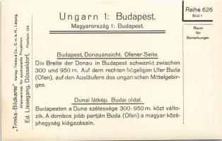 Budapest I. Dunai látkép a Budai oldallal, Duna szélessége 30-950 m. közt változik, a dombos jobb pa...