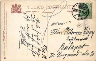 1912 Fröhliche Weihnachten / Mikulás / Saint Nicholas with Christmas greetings and toys. Raphael Tuc...