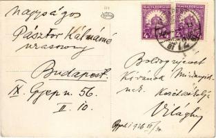 1926 Budapest XII. Svábhegy, Fogaskerekű vasút felső állomása, vasútállomás, gőzmozdony, vonat, Mona...