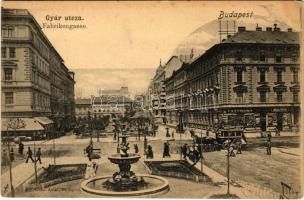 Budapest VI. Gyár utca (Liszt Ferenc tér), Andrássy út, omnibusz Bensdorp Cacao reklámmal, Panorama, Gelb és Pécsi üzlete. Ganz Antal 4.