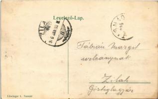 1906 Tasnád, Piactér, templom. Löwinger L. kiadása / market square, church (EK)