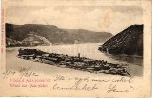 1900 Ada Kaleh, Török sziget Orsova alatt. Mehemet Fehmi kiadása / Turkish island (fl)