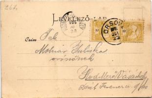 1900 Ada Kaleh, Török sziget Orsova alatt. Mehemet Fehmi kiadása / Turkish island (fl)