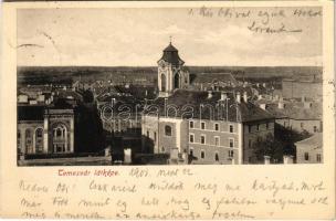 Temesvár, Timisoara; látkép, templom / general view, church