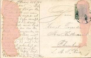 1916 Kötélhúzás / Tug of war, sport. T.S.N. Serie 216. s: Arthur Thiele (ragasztónyom / gluemark)