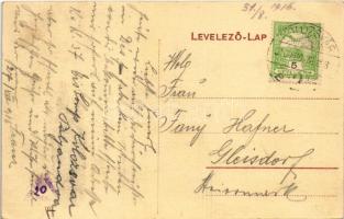 1916 Dés, Dej; Kir. postahivatal és takarékpénztár / post office and savings bank