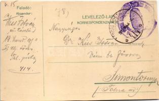 1917 M. kir. 40. honvéd gyaloghadosztály 1914-16 levelezőlapja / WWI Austro-Hungarian K.u.K. militar...