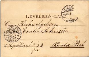 1898 (Vorläufer) Kőszeg, Belváros, Honvéd laktanya, Zárda, Sörfőzde. Róth Jenő kiadása, Art Nouveau,...