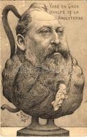 Vase en Grés scalpe de la Angleterre... / Francia politikai karikatúra / French political caricature of Edward VII s: Orens Denizard (felszíni sérülés / surface damage)