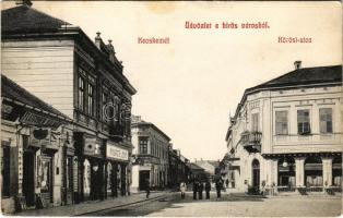 1909 Kecskemét, Körösi utca, Fleischer Kálmán és Kovács Jenő, üzlete, Drogéria a Vöröskereszthez. G. Fekete Mihály kiadása (fl)