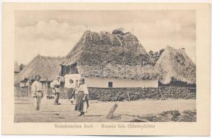 Sövényfalva, Zeunen, Cornesti (Ádámos, Adamus); Romänisches Dorf / Román falu, népviselet. Nr. 421. Kunstanstalt Jos. Drotleff 1917 / Romanian village, folklore